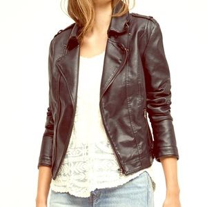 Anthropologie Vegan Leather Moto Jacket